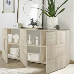 Garnero Arredamenti Credenze Moderne|Madie Moderne-Madia 181x84h cm 3 ante moderna soggiorno samoa Obsession Rovere