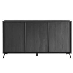 Garnero Arredamenti Madie Moderne|Madie Moderne-Madia 156x84h cm 3 ante moderna soggiorno Tosca Nero Frassinato