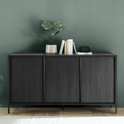Garnero Arredamenti Madie Moderne|Madie Moderne-Madia 156x86h cm 3 ante moderna nero frassinato Absolut