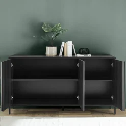Garnero Arredamenti Madie Moderne|Madie Moderne-Madia 156x86h cm 3 ante moderna nero frassinato Absolut