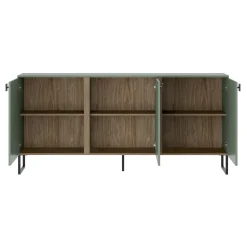 Garnero Arredamenti Madie Moderne|Madie Moderne-Madia 184x87h cm 3 ante moderna verde salvia scuro rovere Selvia