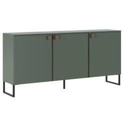 Garnero Arredamenti Madie Moderne|Madie Moderne-Madia 184x87h cm 3 ante moderna verde salvia scuro rovere Selvia
