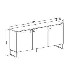 Garnero Arredamenti Madie Moderne|Madie Moderne-Madia 184x87h cm 3 ante moderna verde salvia scuro rovere Selvia