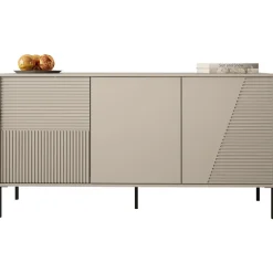 Garnero Arredamenti Madie Moderne|Madie Moderne-Madia 160x83h cm 3 ante moderna cannettato beige Diana