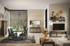 Garnero Arredamenti Credenze Moderne|Madie Moderne-Madia 156x86h cm 3 ante moderna antracite tortora Every