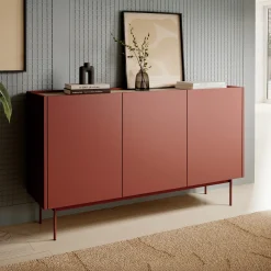 Garnero Arredamenti Credenze Moderne|Madie Moderne-Madia 144x83h cm 3 ante moderno rosso Passion