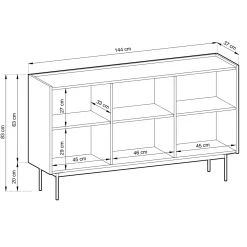 Garnero Arredamenti Credenze Moderne|Madie Moderne-Madia 144x83h cm 3 ante moderno rosso Passion