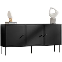 Garnero Arredamenti Credenze Moderne|Madie Moderne-Madia 151x75h cm 3 ante Stark Nero Opaco