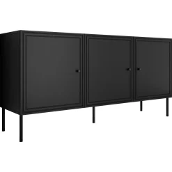Garnero Arredamenti Credenze Moderne|Madie Moderne-Madia 151x75h cm 3 ante Stark Nero Opaco