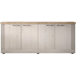 Garnero Arredamenti Madie Moderne|Madie Moderne-Madia 211x88h cm 4 ante rovere bianco frassinato Armonia