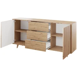 Garnero Arredamenti Credenze Moderne|Madie Moderne-Madia 180x84h cm 2 ante rustica design cannettato rovere Branch