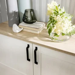 Garnero Arredamenti Credenze Moderne|Madie Moderne-Madia 102x99h cm 2 ante scandinava bianco frassinato rovere Lars