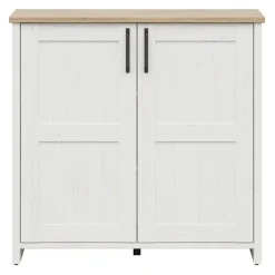 Garnero Arredamenti Credenze Moderne|Madie Moderne-Madia 102x99h cm 2 ante scandinava bianco frassinato rovere Lars
