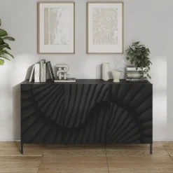 Garnero Arredamenti Madie Moderne|Madie Moderne-Madia 181x95h cm 3 ante serigrafate moderna antracite Grafea