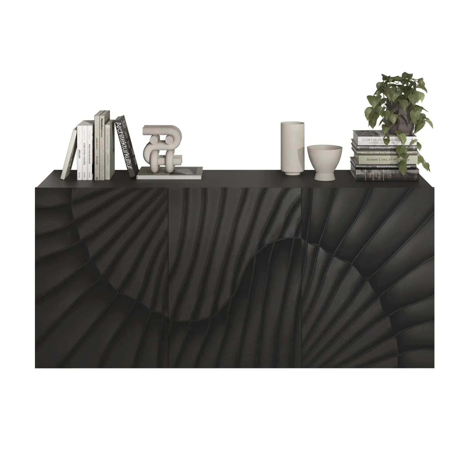 Garnero Arredamenti Madie Moderne|Madie Moderne-Madia 181x95h cm 3 ante serigrafate moderna antracite Grafea