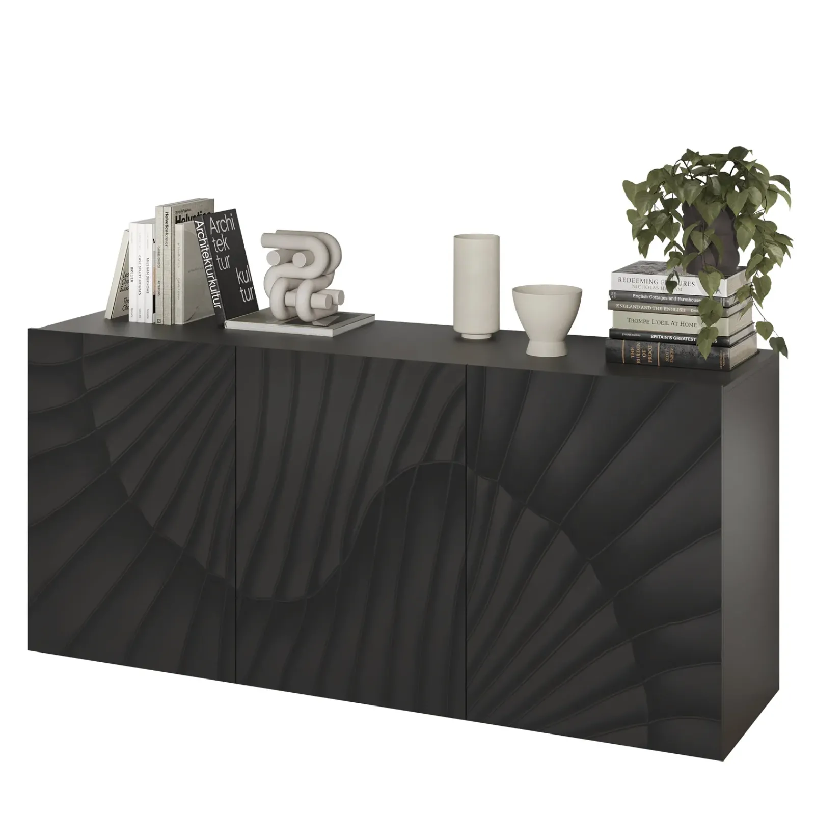 Garnero Arredamenti Madie Moderne|Madie Moderne-Madia 181x95h cm 3 ante serigrafate moderna antracite Grafea