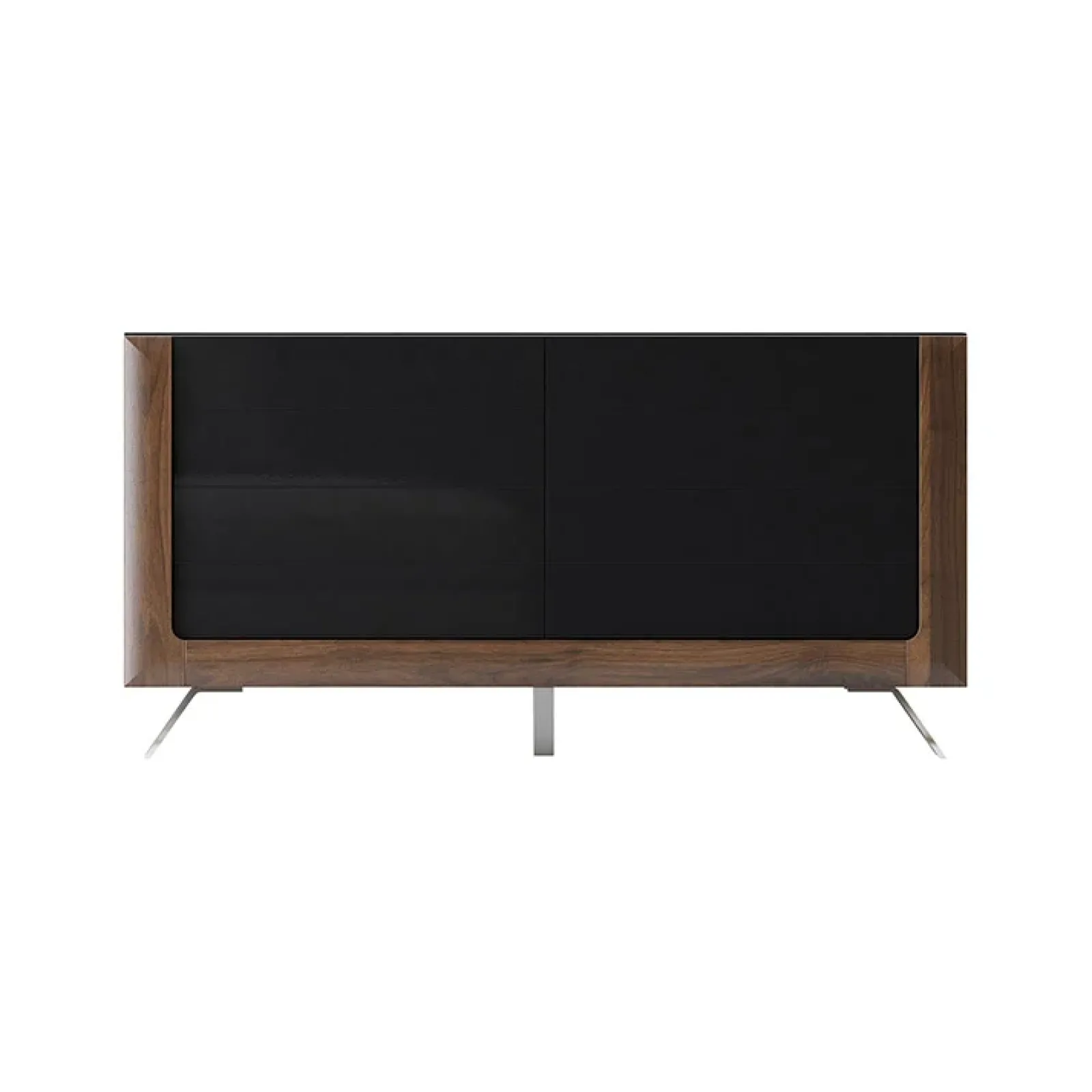 Garnero Arredamenti Madie Moderne|Madie Moderne-Madia 160x81h cm 2 ante soggiorno noce nero lucido Jumbo Nero Lucido - Noce