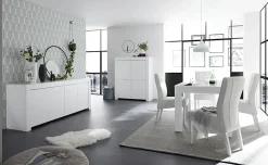 Garnero Arredamenti Credenze Moderne|Madie Moderne-Madia 210x81h cm 4 ante soggiorno moderna Halston Bianco Opaco