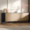 Garnero Arredamenti Credenze Moderne|Madie Moderne-Madia 200x74h cm 4 ante soggiorno rovere nero Duble