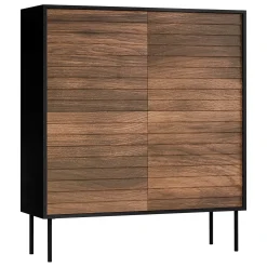 Garnero Arredamenti Credenze Moderne|Madie Moderne-Madia 102x118h cm 4 ante soggiorno noce nero Wild Noce - Nero opaco