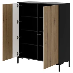 Garnero Arredamenti Credenze Moderne|Madie Moderne-Madia 100x129h cm 2 ante soggiorno rovere nero Duble