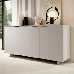 Garnero Arredamenti Credenze Moderne|Madie Moderne-Madia 180x90h cm 3 ante soggiorno grigio Stone