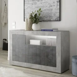 Garnero Arredamenti Credenze Moderne|Madie Moderne-Madia 138x86h cm  3 ante soggiorno cemento ossido Florena Ossido - Cemento