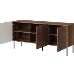 Garnero Arredamenti Credenze Moderne|Madie Moderne-Madia 150x70h cm 3 antenoce scuro con frontali serigrafati Savanna