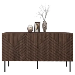 Garnero Arredamenti Credenze Moderne|Madie Moderne-Madia 150x70h cm 3 antenoce scuro con frontali serigrafati Savanna