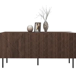 Garnero Arredamenti Credenze Moderne|Madie Moderne-Madia 150x70h cm 3 antenoce scuro con frontali serigrafati Savanna