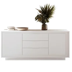 Garnero Arredamenti Credenze Moderne|Madie Moderne-Madia 180x80h cm 3 cassetti 2 ante moderna Deluxe Bianco Opaco