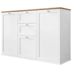 Garnero Arredamenti Credenze Moderne|Madie Moderne-Madia 137x91h cm 2 cassetti 3 ante moderna bianco rovere Relaxio