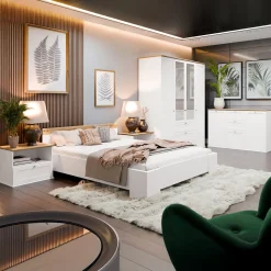 Garnero Arredamenti Credenze Moderne|Madie Moderne-Madia 137x91h cm 2 cassetti 3 ante moderna bianco rovere Relaxio