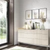 Garnero Arredamenti Madie Moderne|Madie Moderne-Madia 153x82h cm 6 cassetti beige cannettato rovere Fioca