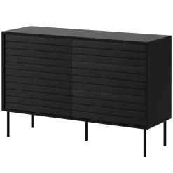 Garnero Arredamenti Credenze Moderne|Madie Moderne-Madia 120x81h cm 3 cassetti moderna nero Wild Nero Opaco