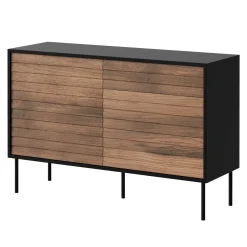 Garnero Arredamenti Credenze Moderne|Madie Moderne-Madia 120x81h cm 3 cassetti moderna noce nero Wild Noce - Nero opaco