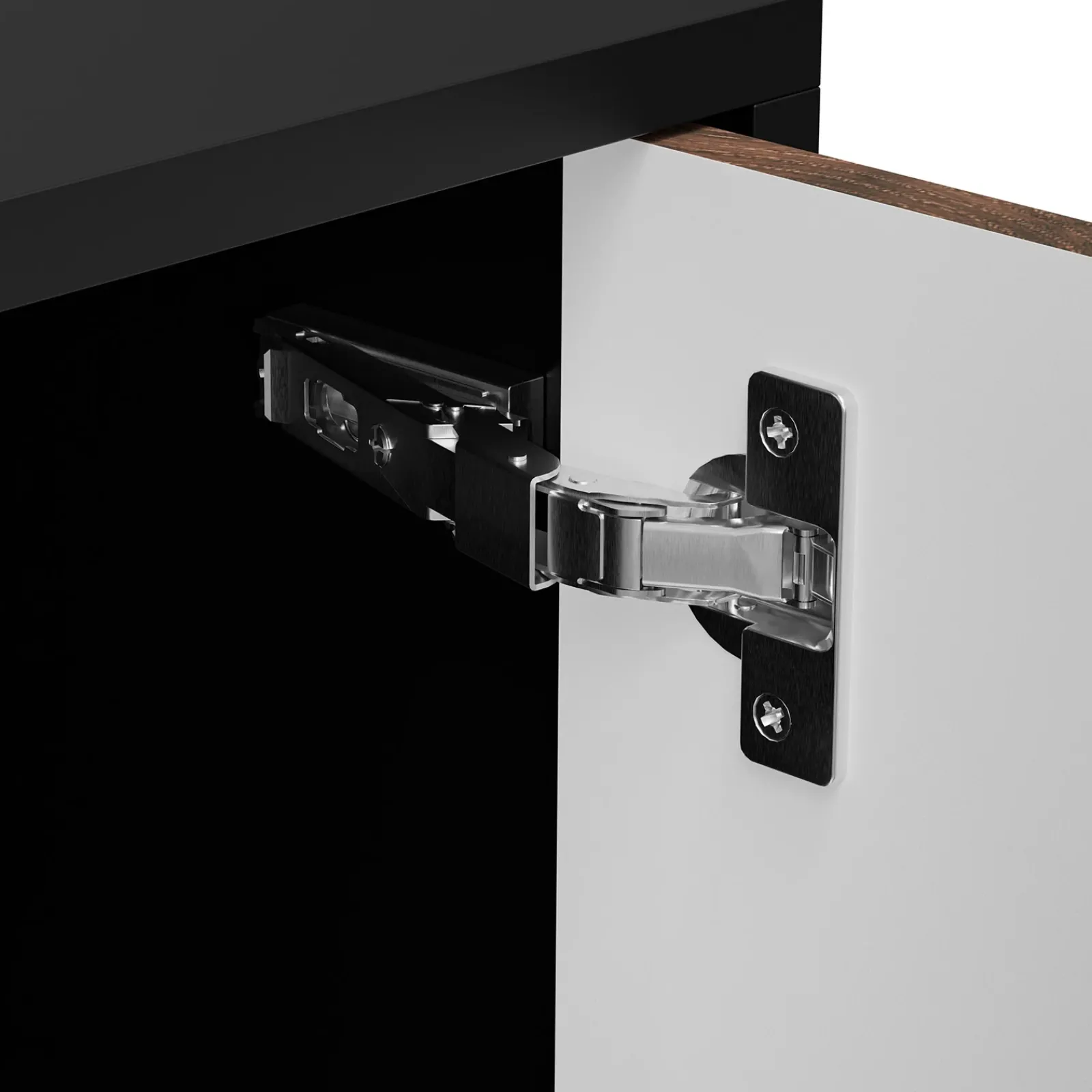 Garnero Arredamenti Credenze Moderne|Madie Moderne-Madia 120x81h cm 3 cassetti moderna noce nero Wild Noce - Nero opaco