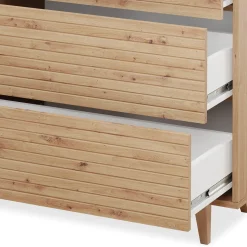 Garnero Arredamenti Credenze Moderne|Madie Moderne-Madia 120x84h cm 3 cassetti rustica design cannettato rovere Branch