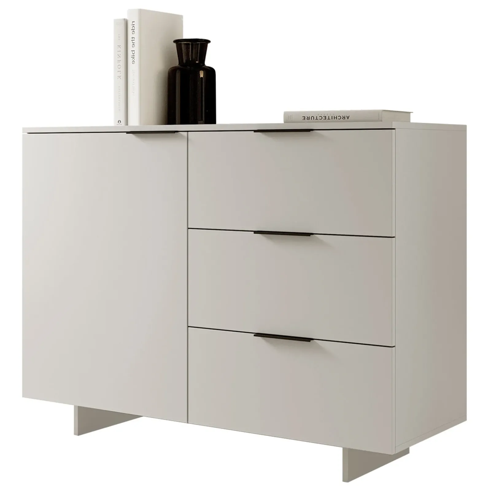 Garnero Arredamenti Credenze Moderne|Madie Moderne-Madia 120x90h cm 3 cassetti soggiorno grigio Stone