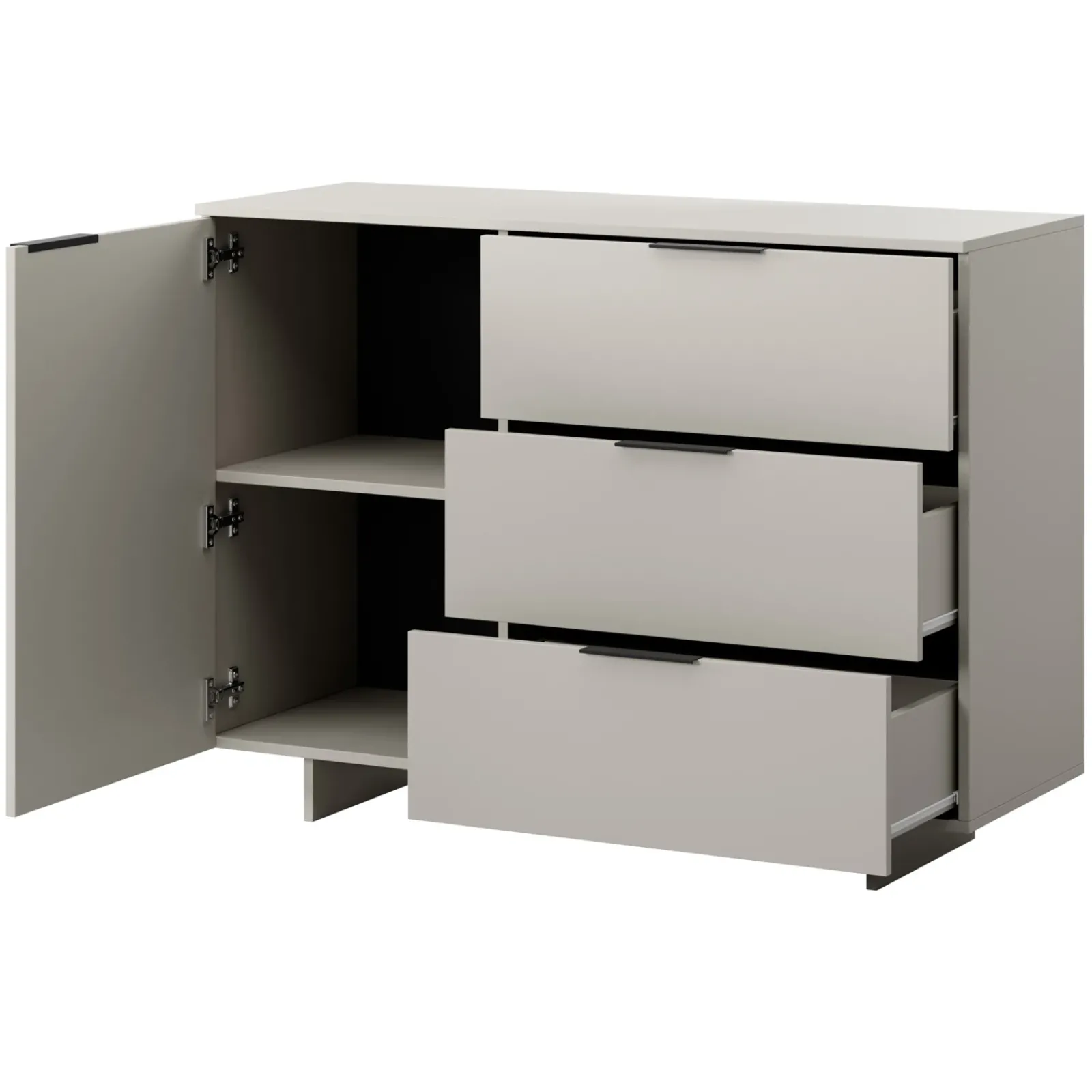 Garnero Arredamenti Credenze Moderne|Madie Moderne-Madia 120x90h cm 3 cassetti soggiorno grigio Stone