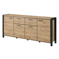 Garnero Arredamenti Madie Moderne|Madie Moderne-Madia 213x91h cm design industrial quercia nero opaco Neive