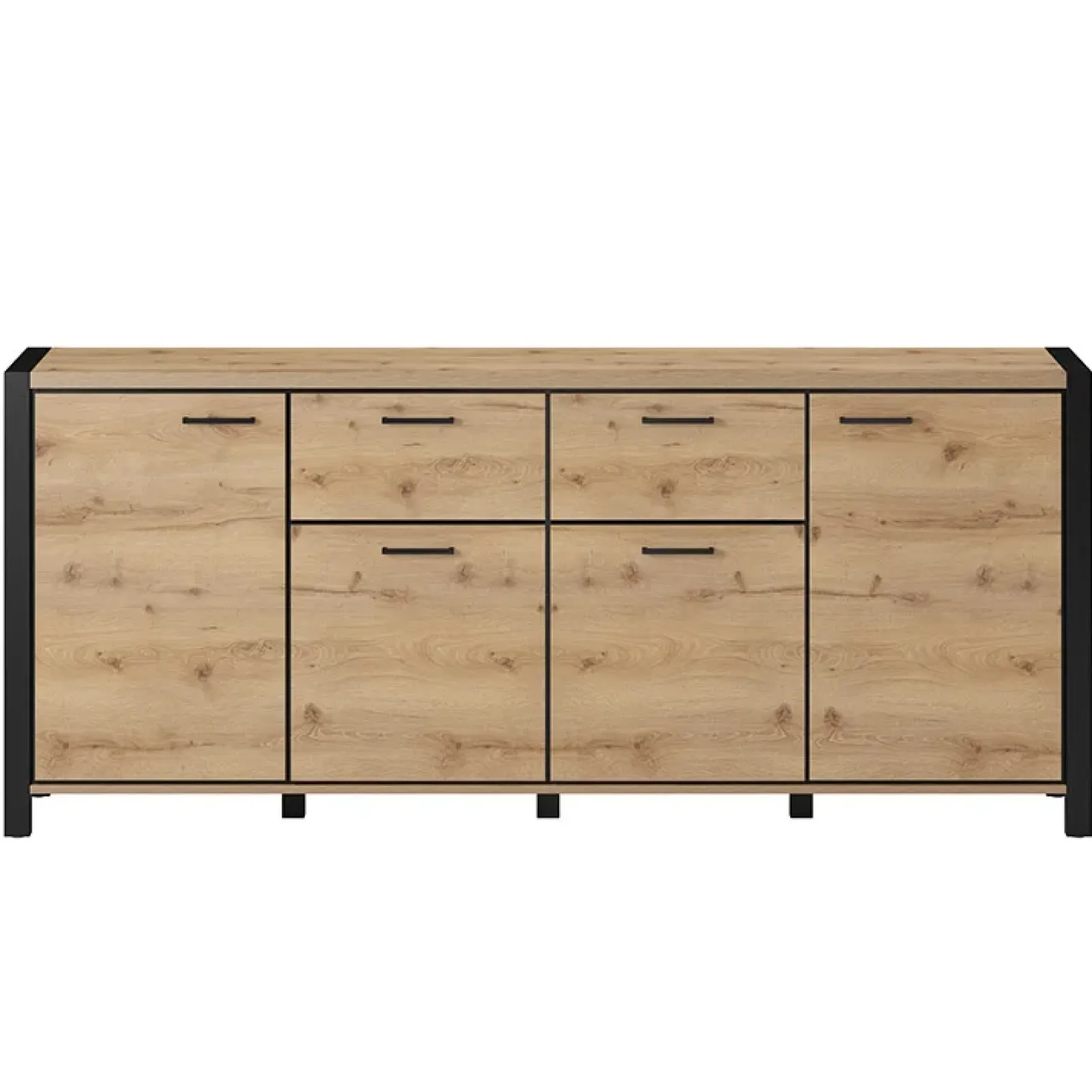Garnero Arredamenti Madie Moderne|Madie Moderne-Madia 213x91h cm design industrial quercia nero opaco Neive