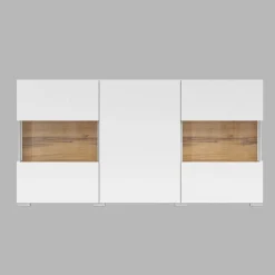 Garnero Arredamenti Credenze Moderne|Madie Moderne-Madia 120x62h cm moderna bianco rovere Fusion Bianco Opaco