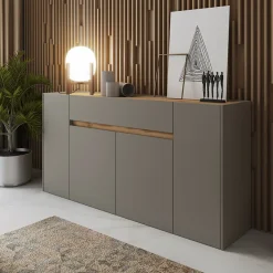 Garnero Arredamenti Credenze Moderne|Madie Moderne-Madia 170x85h cm moderna design grafite rovere Gib Grafite - Rovere Rustico