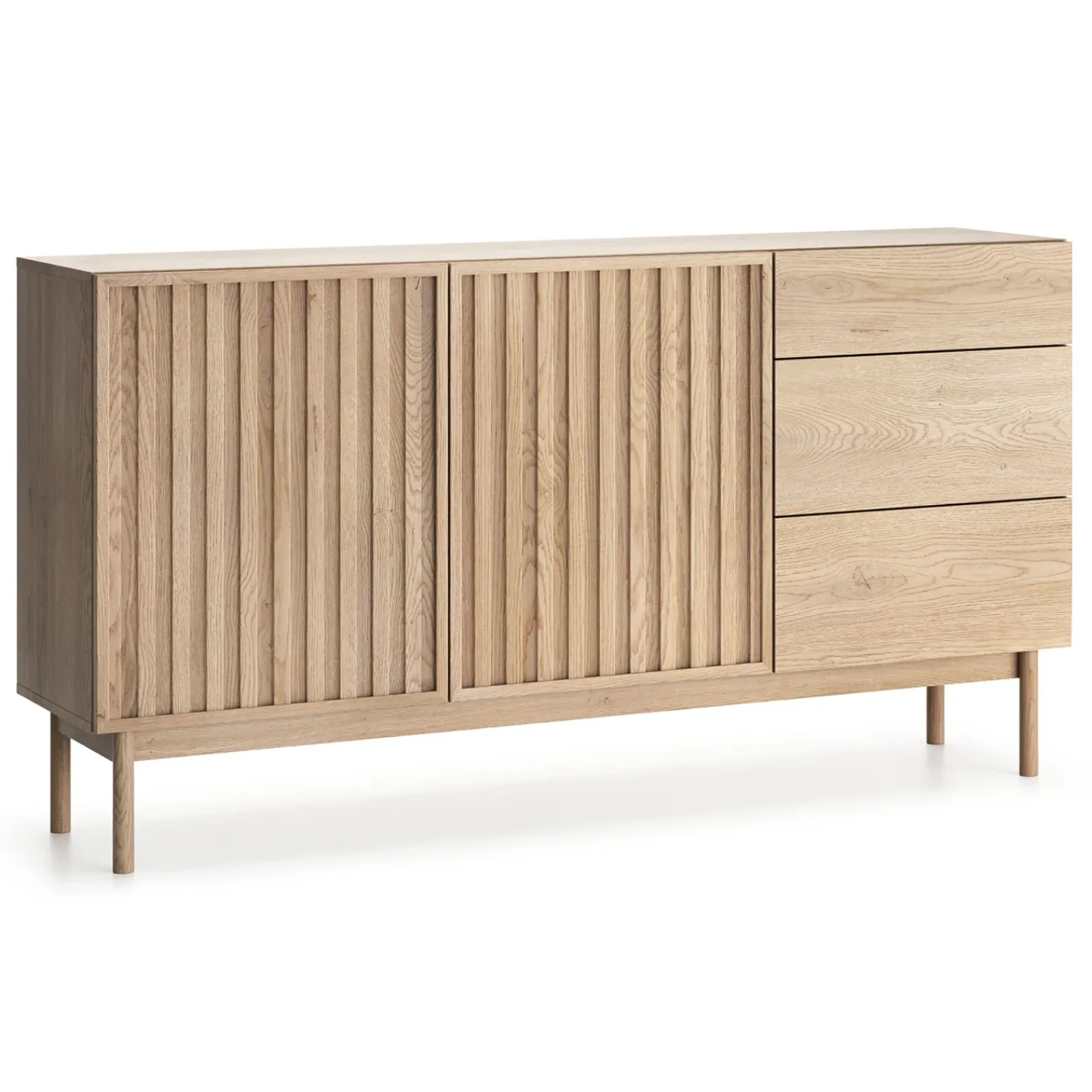 Garnero Arredamenti Credenze Moderne|Madie Moderne-Madia 159x84h cm moderna design cannettato rovere Colby