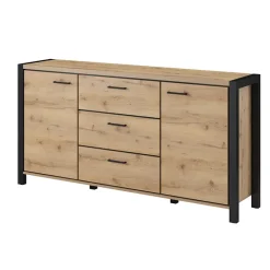 Garnero Arredamenti Madie Moderne|Madie Moderne-Madia 180x91h cm moderna industrial quercia nero opaco Neive