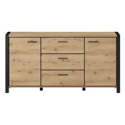 Garnero Arredamenti Madie Moderne|Madie Moderne-Madia 180x91h cm moderna industrial quercia nero opaco Neive