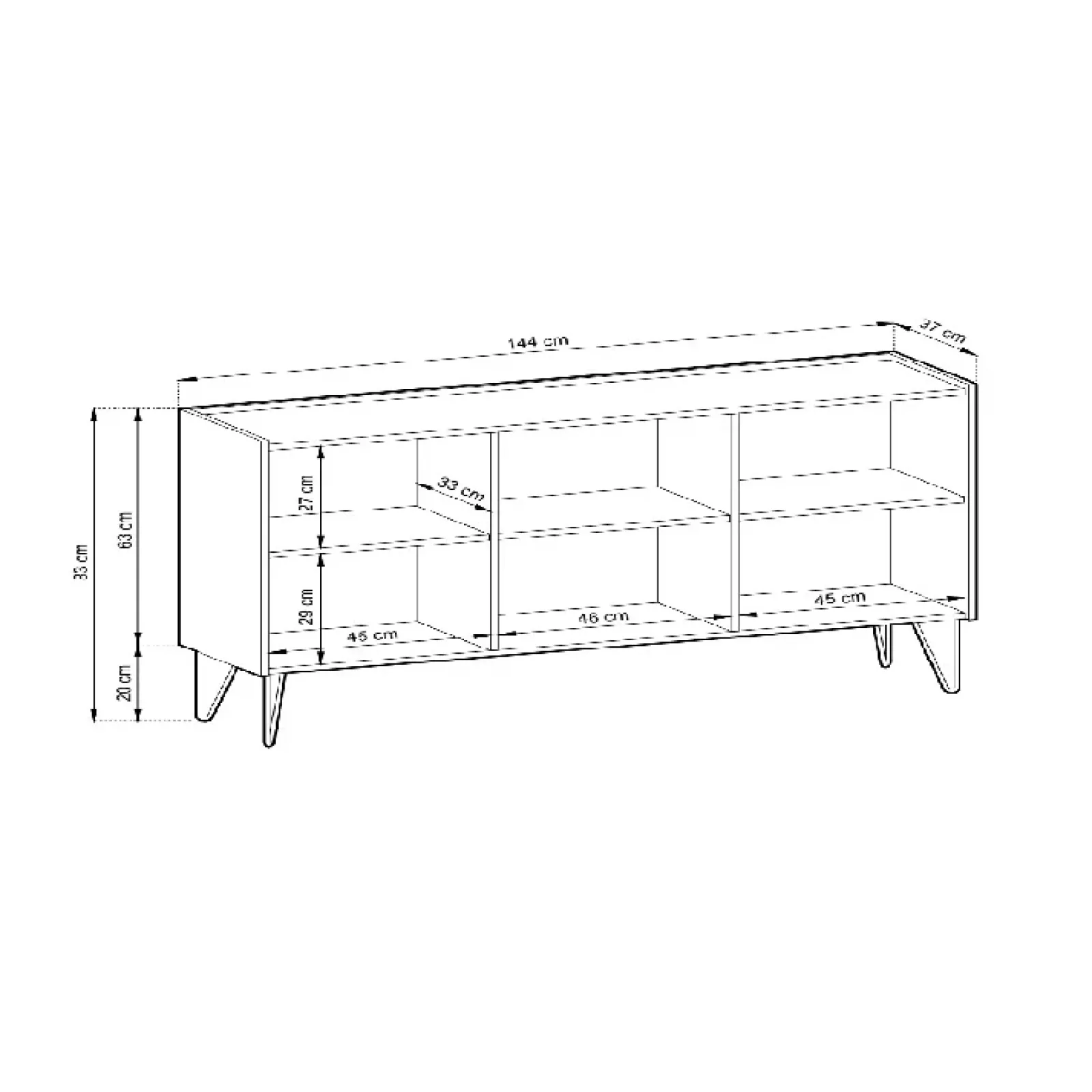 Garnero Arredamenti Madie Moderne|Madie Moderne-Madia 144x83h cm moderna sogggiorno nero effetto marmo Sirena