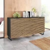 Garnero Arredamenti Credenze Moderne|Madie Moderne-Madia 150x76h cm rustica design cannettato rovere nero List