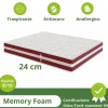 Garnero Arredamenti Materassi In Schiuma|Materassi In Schiuma-Materasso matrimoniale 160x200cm doppio strato memory antiacaro H. 24cm Superior Memory